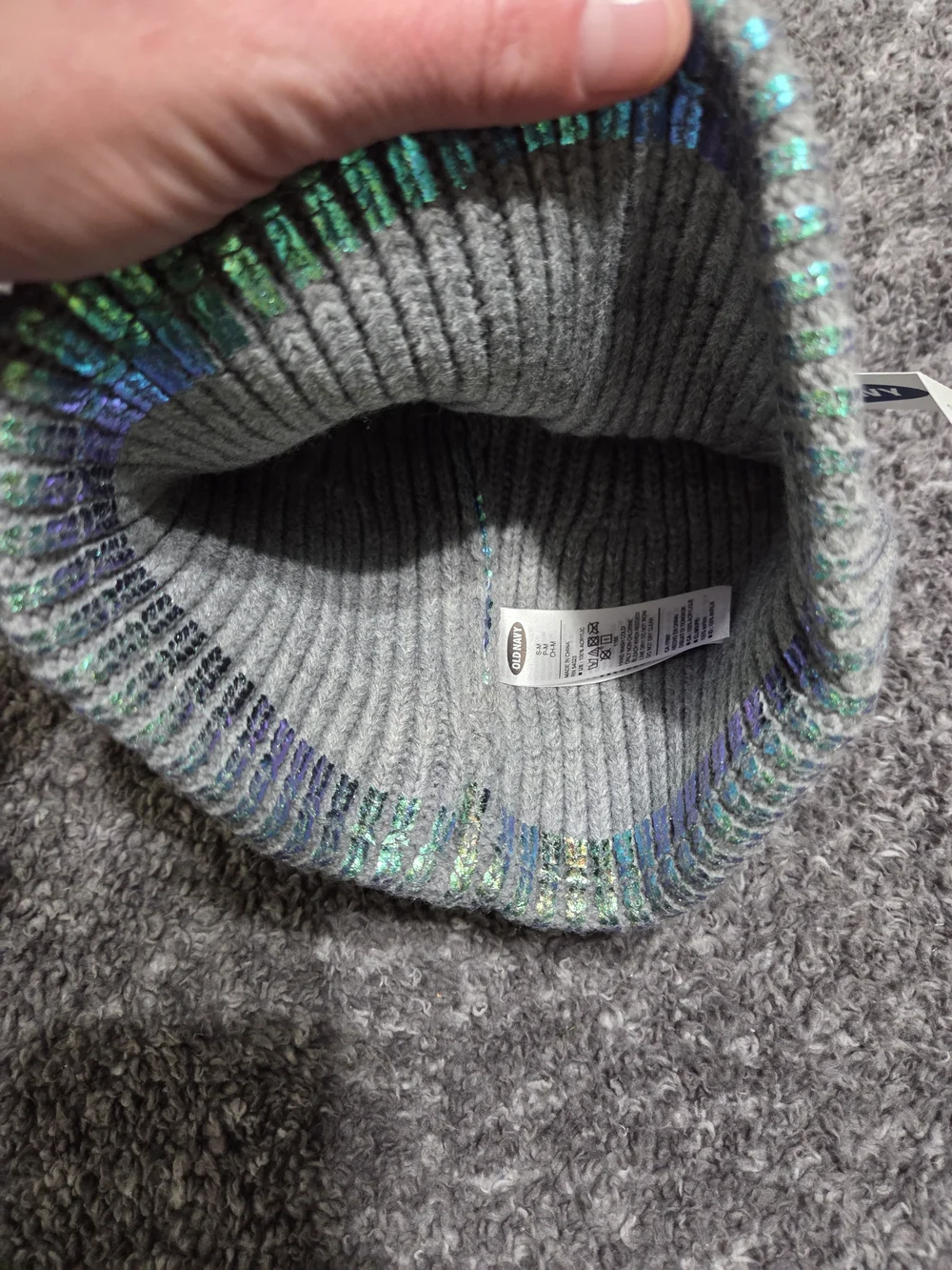 Old Navy Kids Iridescent Green Beanie Hat